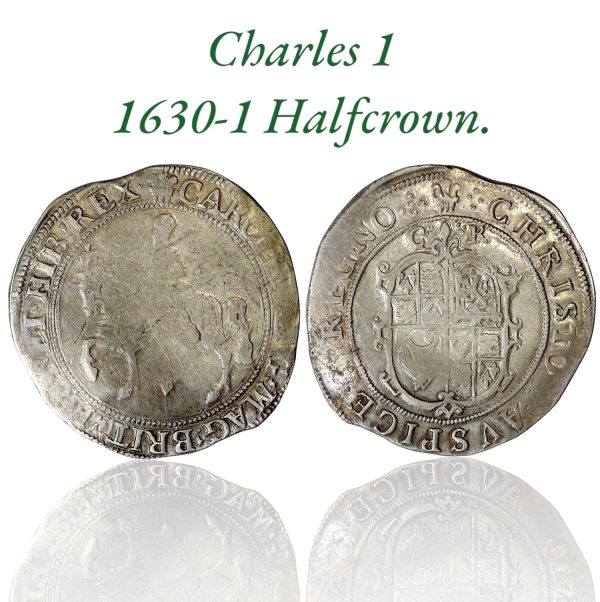 Charles first large silver hammered halfcrown