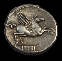 Roman pegasus silver denarius