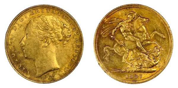 Queen Victoria 1887 sovereign melbourne