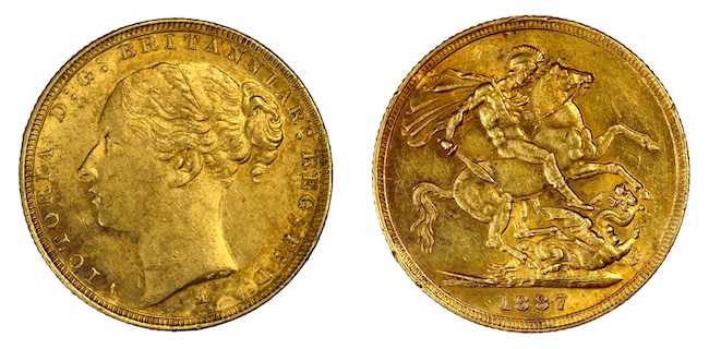 Queen Victoria 1887 sovereign melbourne
