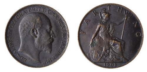 Edward the seventh 1908 farthing