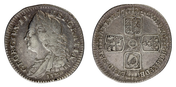 British silver sixpences 1746 lima
