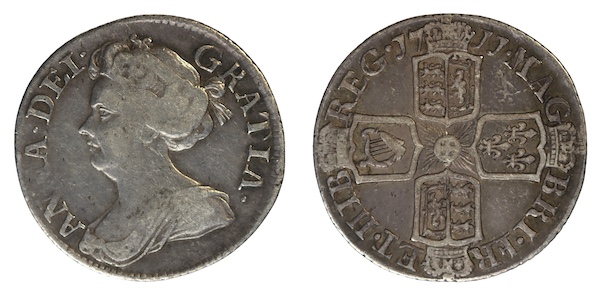 Queen anne sixpence 1711