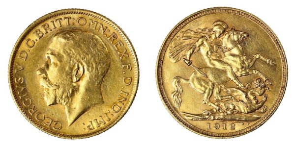George fifth sovereign 1912