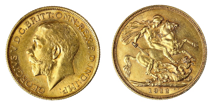 George fifth sovereign 1912