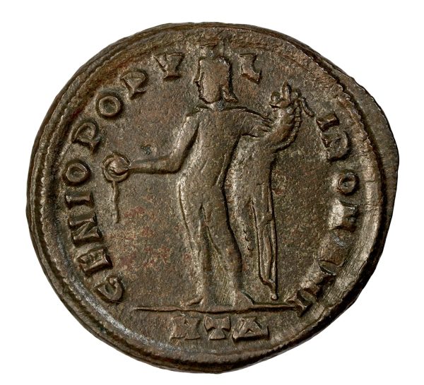 Roman empre bronze follis diocletian year 298 ad