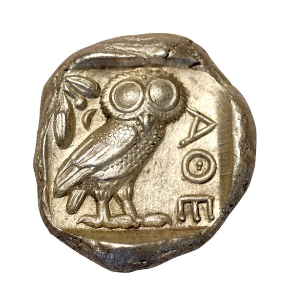 Ancient Greek owl coin the silver trade coin