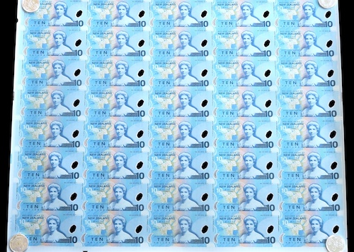 Kate Sheppard banknote sheets