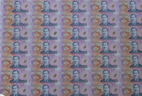 New zealand uncut 50 dollars sheet only 100 issued