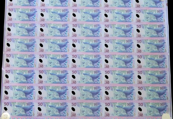 New zealand uncut sheet of 40 fifty dollars 1999