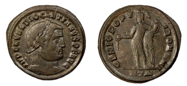 Roman bronze follis emperor diocletian
