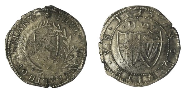 British commonwealth hammered halfcrown 1653