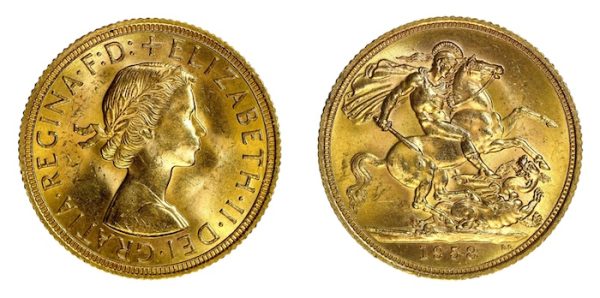 Elizabeth second first bust sovereign