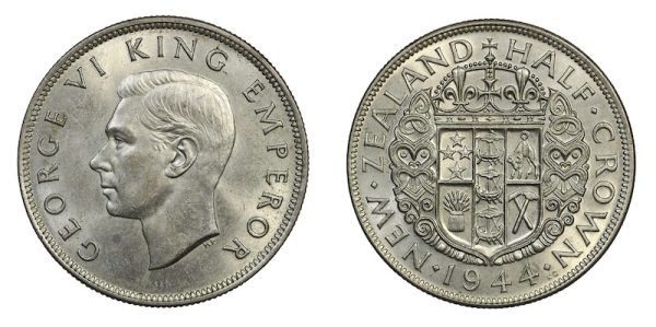 New zealand key date 1944 halfcrown
