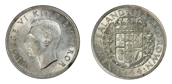 New zealand 1944 halfcrown ef grade