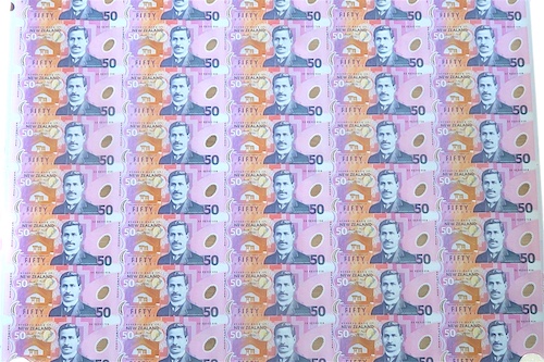 Rare uncut sheet of 50 dollar notes only 100 printed