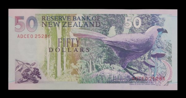 Sir apirana ngata paper fifty dollar note with reverse red serials