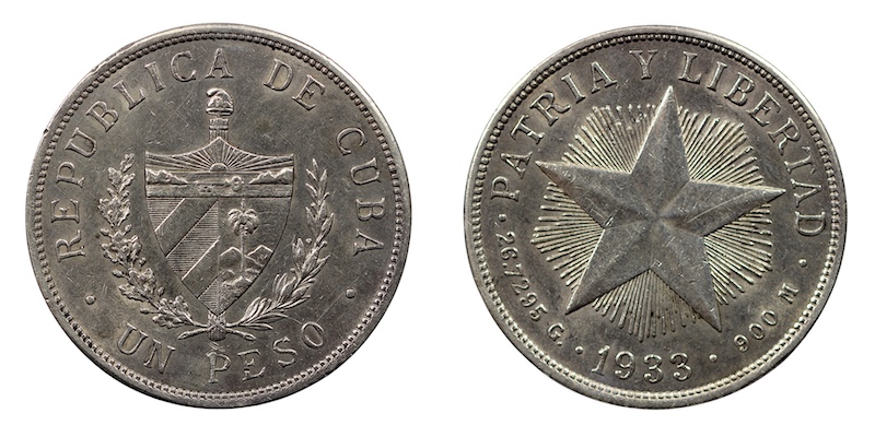 Patria libertad cuba pesos 1933