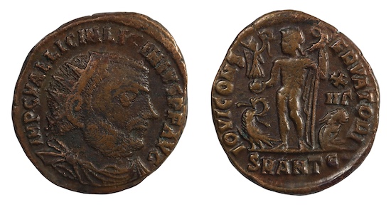 Roman bronze follis licinius the first antioch