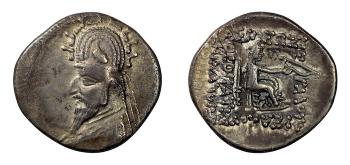 Parthian empire ruler gotarzes the first silver drachm coin