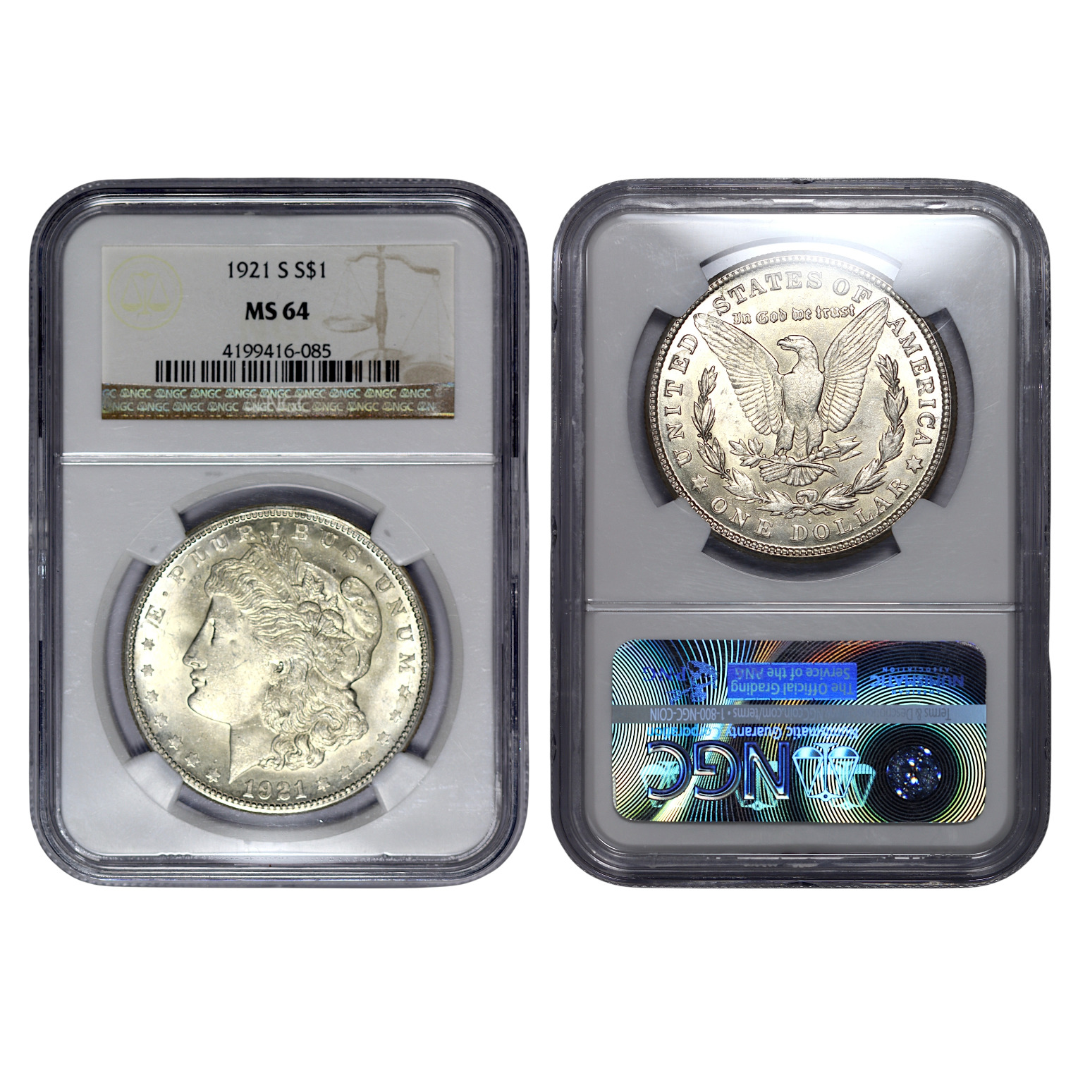 1921s Morgan Dollar, NGC MS64. - colonialcollectables buying and