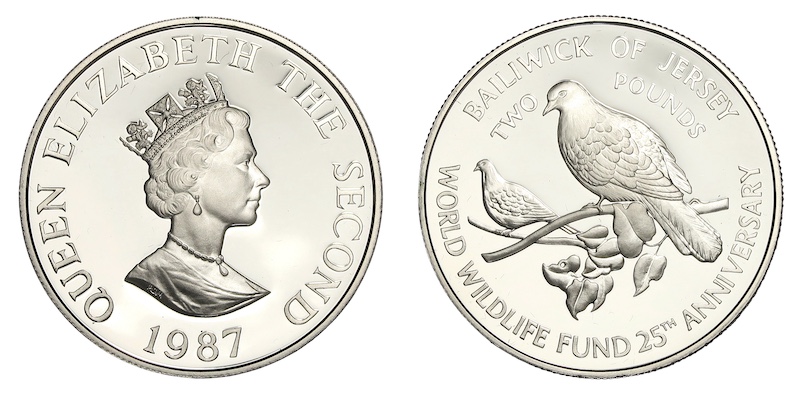 1987年 オマーン WWF25周年記念 2．5リアル プルーフ銀貨