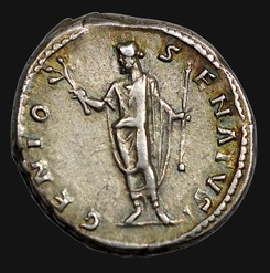 Roman denarius genius of senate