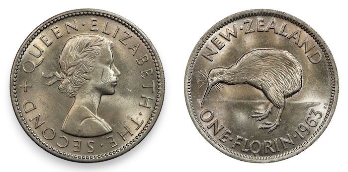 New zealand 1963 florin