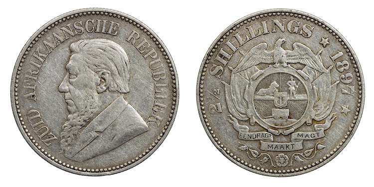 South african republik 2and a half shillings 1897