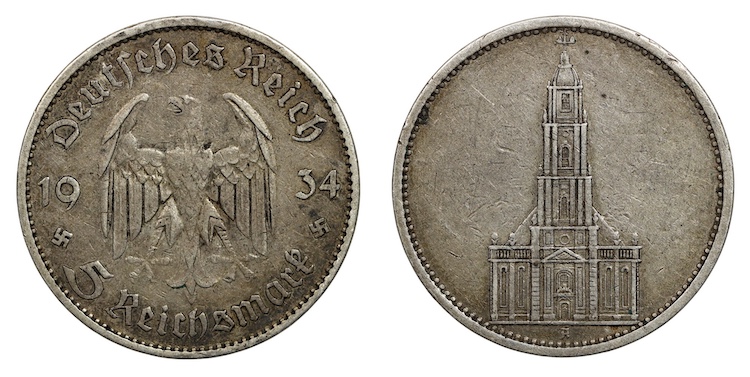 German 5 reichsmark 1934 Berlin