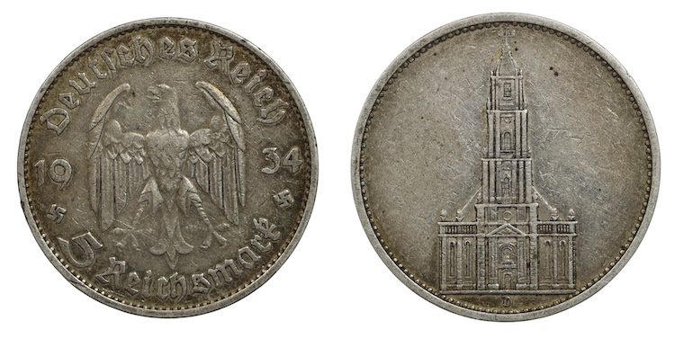 German 5 reichsmark 1934 Munich