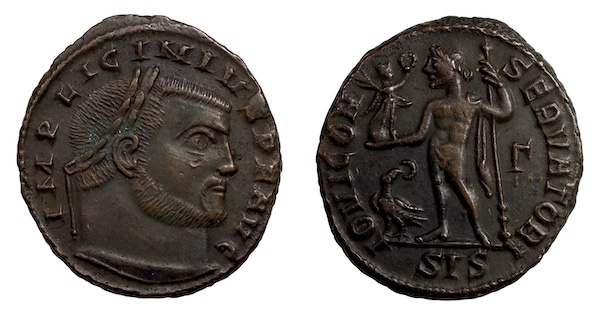 Licinius bronze follis siscia mint 313 to 315 ad