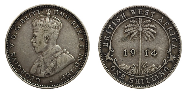 British west africa shilling 1914