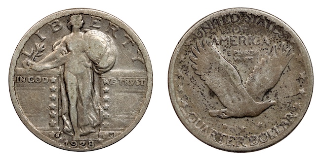 Standing liberty quarter 1928s