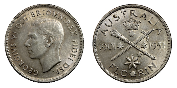 Australian commemorative florin 1951