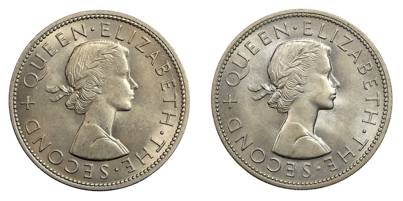 New zealand queen elizabeth halfcrowns 1962 and 1963