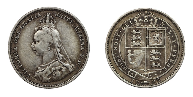 British shilling 1888