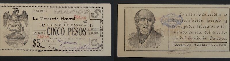 Mexico revolutionary paper bank notes 1916