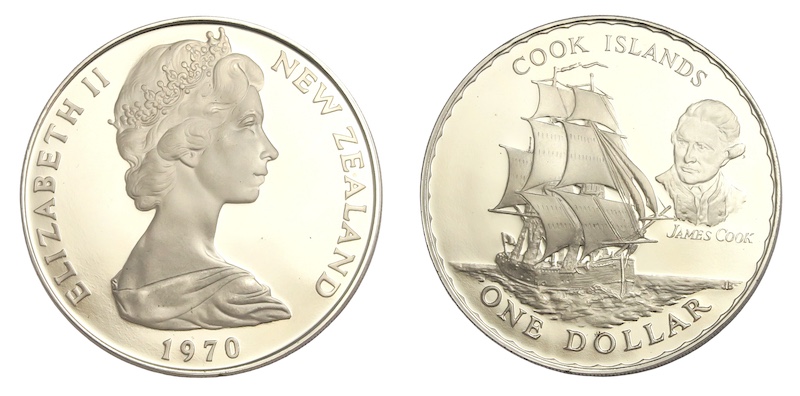 Cook oslands proof dollar 1970