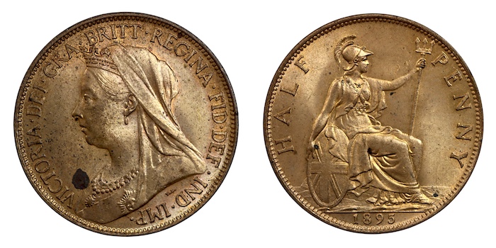 Halfpenny 1895 auncirculated coin