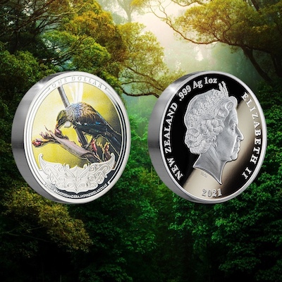 Discover new zealand tui silver coin 2020