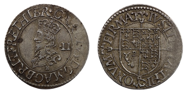 Charles the first halfgroat 1625 to 1649