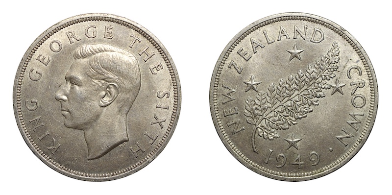 New zealand crown 1949 ef grade