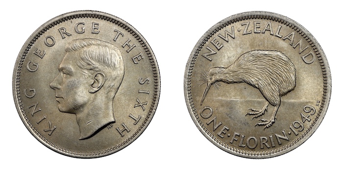 George the sixth kiwi florin 1949