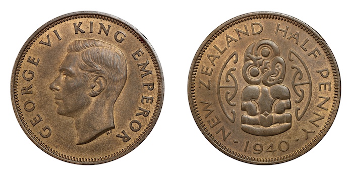 New zealand 1940 halfpenny