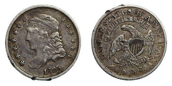 Capped bust half dime 1835 small date