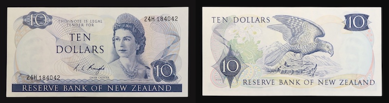 New zealand ten dollars 1975 to 1977
