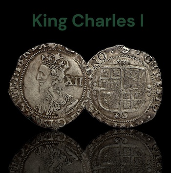 Charles first hammered silver shilling 1645 to 1646