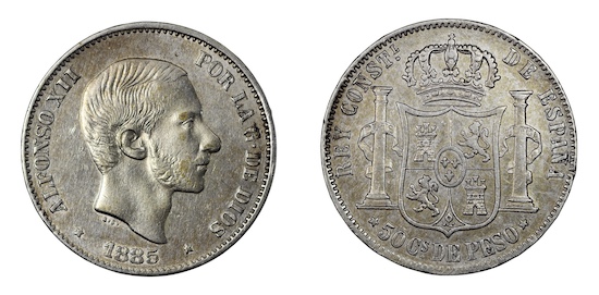 Philippines 50 centimos 1885