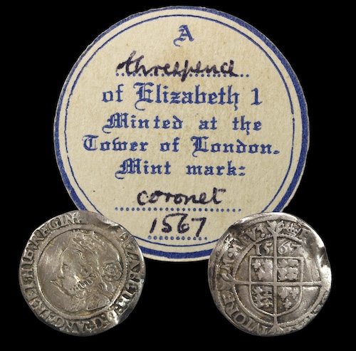 Hammered threepence tower mint london 1567